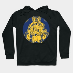 Navy Gold Circle of Ornament Hoodie